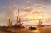 Dutch_Fishing_Vessels_In_A_Calm_At_Sunset